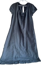 Free People Free-est Aria Midi Dress Seersucker Ruched Cotton Gray Sz L Boho