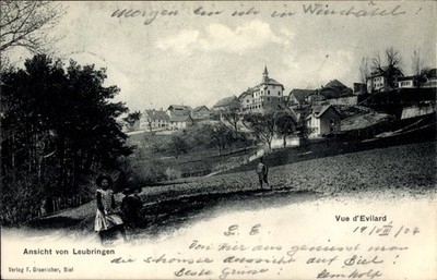 Postcard Leubringen canton of Bern, view of Vue d'Evilard - 4918322