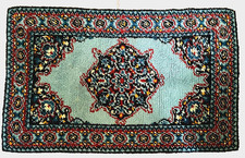 Vintage SHILLCRAFT ORIENTAL TYPE LATCH HOOK RUG 36x58" Floor Wall Decor Complete