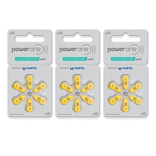Power One MERCURY FREE Hearing Aid Batteries Size 10 (18 Batteries)