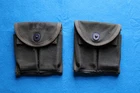 Set of Two (2) US Military Issue WW2 M1 Carbine Ammo Magazine Pouch OD Canvas
