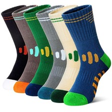 Kids Boys Athletic Socks Sport Basketball Crew Soft Cotton Breathable Youth C...