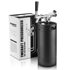 TMCRAFT 128oz Growler Tap System, Pressurized Stainless Steel Mini Keg with C...
