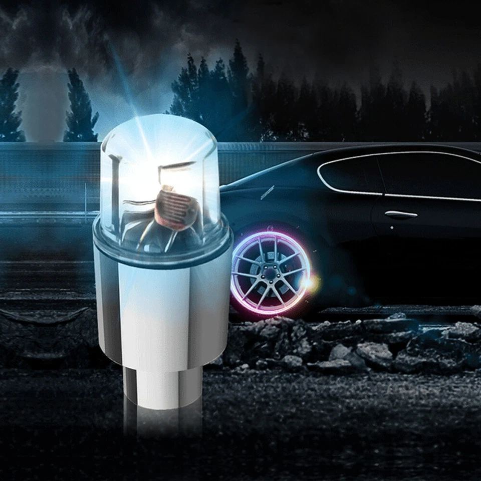 4x Car Auto 12V Wheel Tire Tyre Air Valve Stem LED Light Caps Cover Accessories - Image 2 of 4