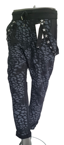 Jogpants Italy Freizeithose Schlupfhose Leopard Harem Boyfriend Gr.34-38 onesize - Picture 10 of 21