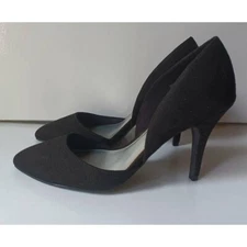 Christian Siriano For Payless Women D'Orsay Heel Black Slip On Pointed Toe 8