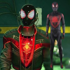 Upgraded Miles Morales Spider-Man Jumpsuit Cosplay Costume Bodysuit Halloween