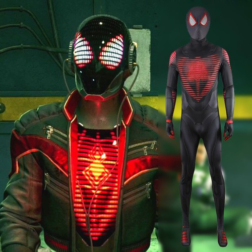 2023 Upgraded Miles Morales Spiderman Jumpsuit Cosplay Costume 3D Suit Halloween - Picture 3 of 24