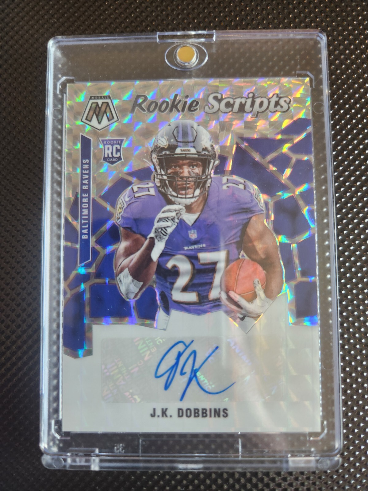 2020 Panini Mosaic - Rookie Scripts #RS23 J.K. Dobbins Auto (AU, RC)