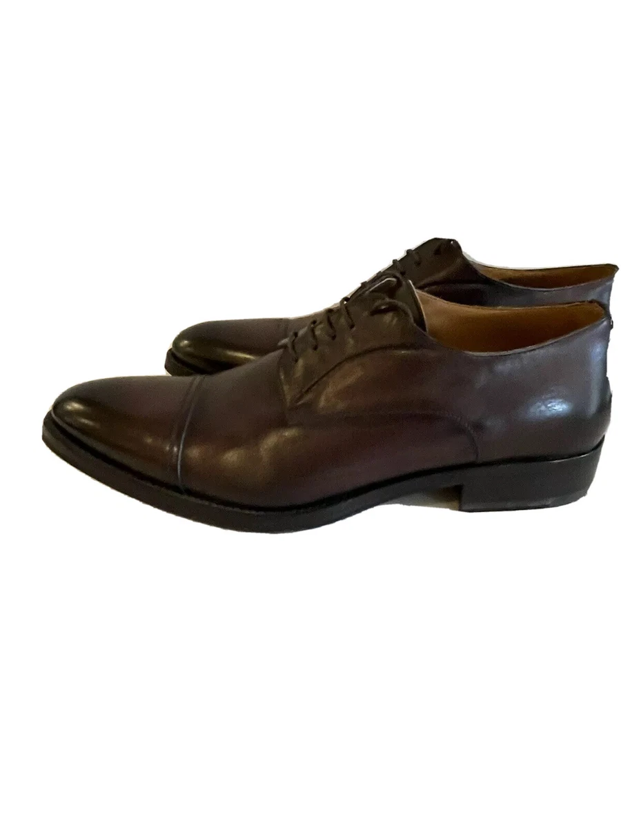 Doucal's Italy Men's US-43.5 EU-9.5 M Brown Leather Cap Toe Lace Up Dress  Shoes