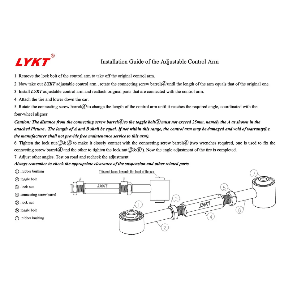 LYKT4pcs Rear Camber&Toe Alignment Kit for Audi A3、TT、Q3 VW 、Passat、GTI、R32、Golf - Imagem 4 de 4
