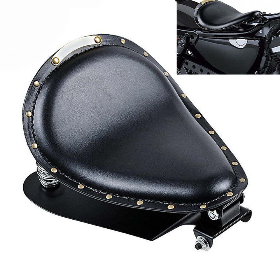 Sillín de asiento de conductor solo con resorte para motocicleta Honda Shadow 1100 700 500 Bobber Foto 2 de 4