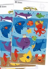 2 Packs SEA LIFE Undersea Ocean Fish Octopus Sting Ray Whale Scrapbook Stickers!
