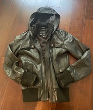 Genuine Black Leather Jacket (size: Xs) From Mango