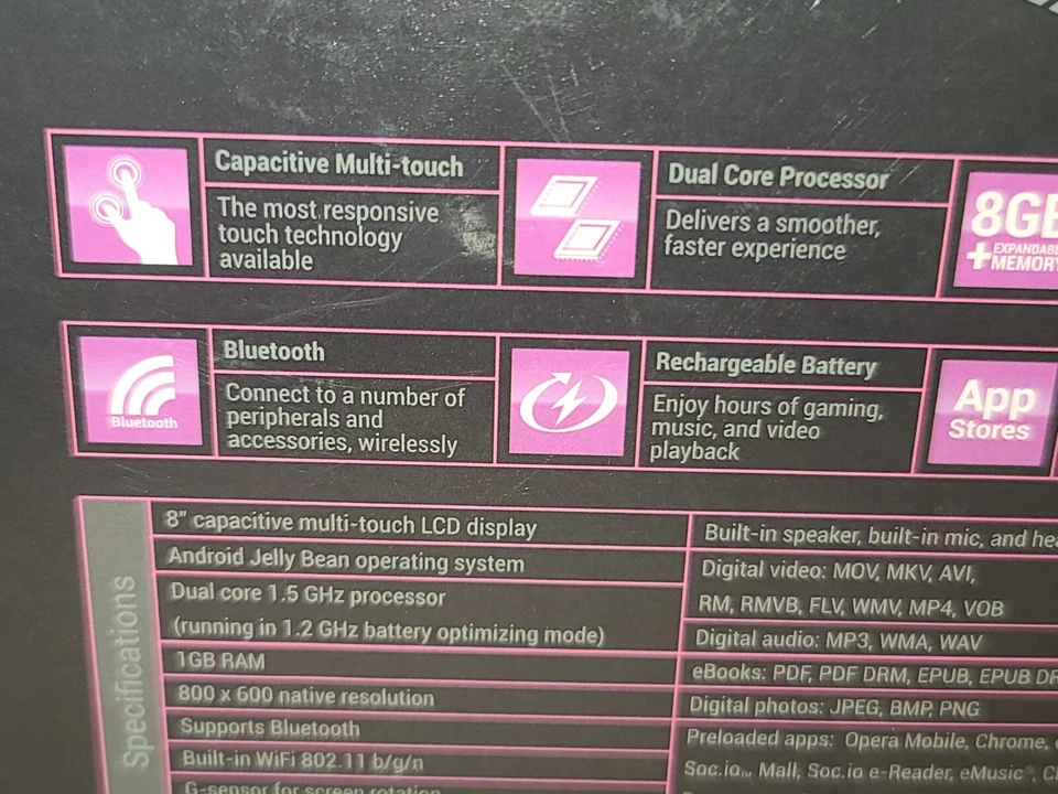 ZEKI 8" Dual Core Android Tablet 8GB Bluetooth WiFi Touchscreen APP Store Camera - Image 4 of 4