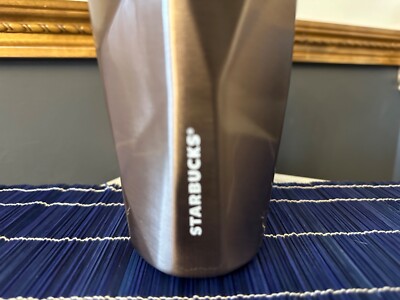 Starbucks 2012 Chiseled Rose Gold Stainless Steel Tumbler w/ Straw