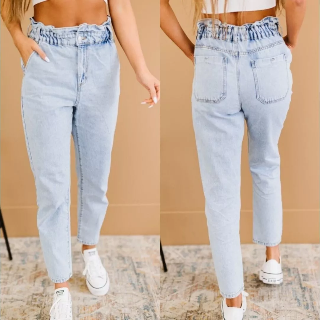 Paperbag High-Rise Mom Jeans