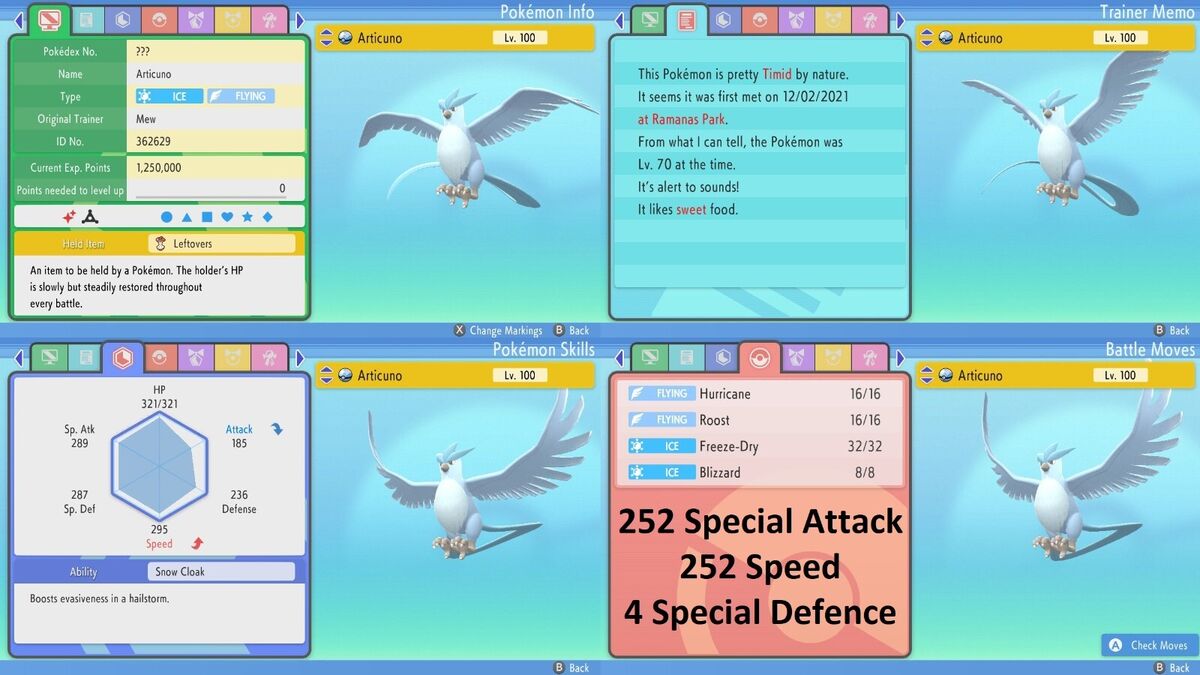 Shiny ARTICUNO 6IV / Pokemon Brilliant Diamond and Shining -  Denmark