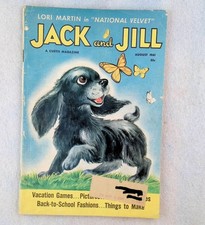 Vintage Jack and Jill Magazine August 1961 Lori Martin National Velvet Puppy