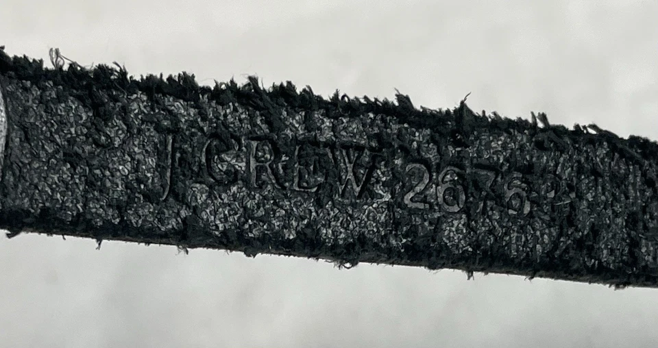 Vtg J Crew Studded Skinny Belt Womens Sz L Black Genuine Leather Brass Hardware - Image 4 of 4