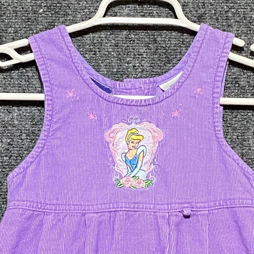 Vintage Disney Classics Girls Purple Corduroy Cinderella Pinafore Dress Size 4T - Image 3 of 4