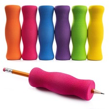 Long Foam Pencil Grips for Kids and Adults Colorful, Cushioned Holders for Ha...