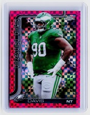2025 Topps Chrome Football Jordan Davis #249 Hot Pink X-Fractor Philly Eagles