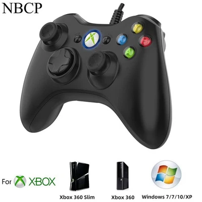 NBCP Wired Controller Gamepad Kabelgebunden USB Schwarz Für Microsoft Xbox 360 PC