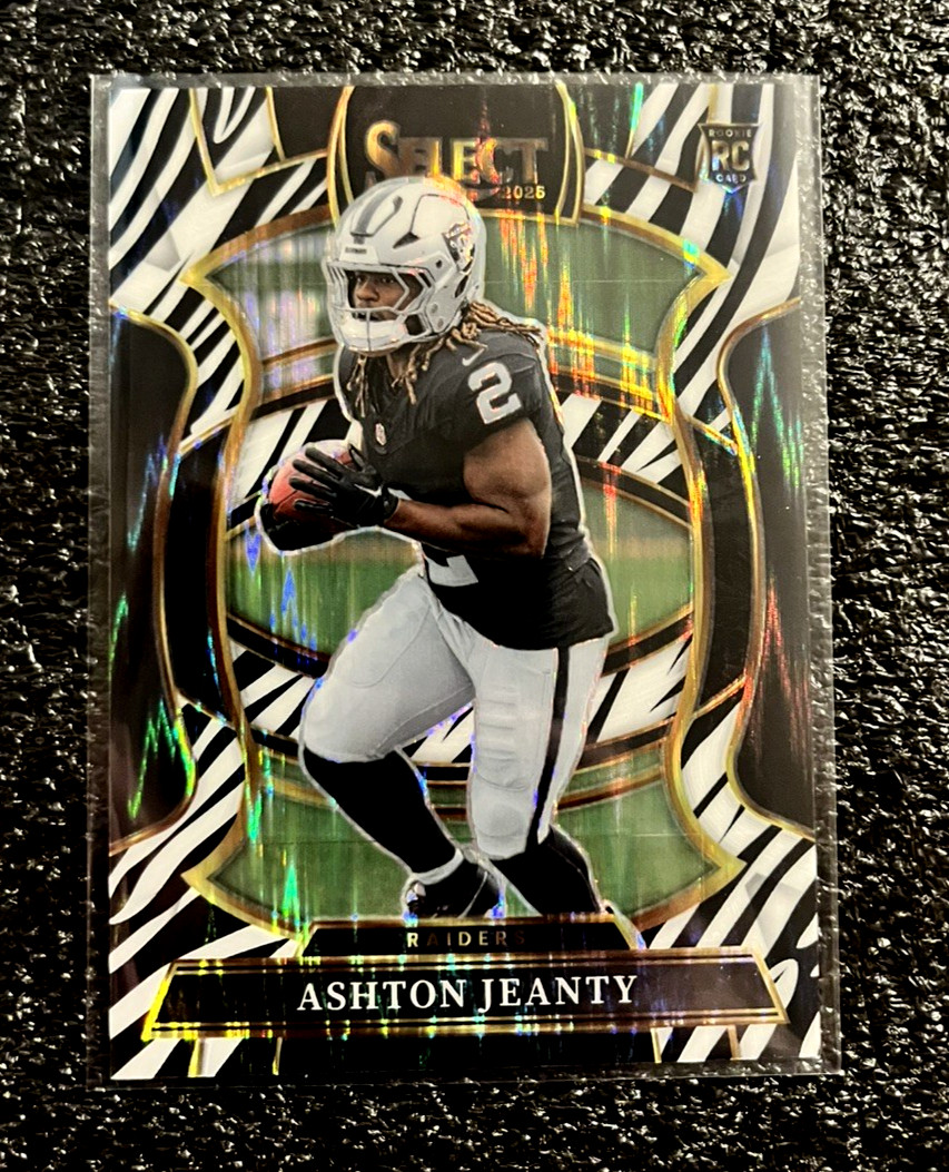  Ashton Jeanty - 2025 Panini Select #4 Concourse Color Match Zebra SSP (RC)