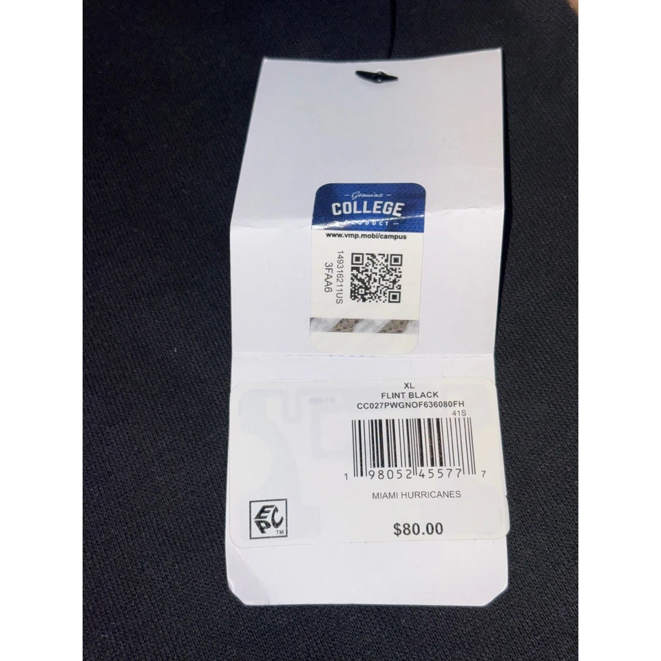 Sudadera lavada vintage para mujer Miami Hurricanes 47 marca nueva con etiquetas - XL - negra Foto 3 de 4