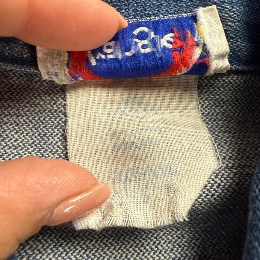 Chaqueta Denim Wrangler 124MJ Hecha en EE. UU. Etiqueta Arco Iris Abrigo Western Rancher XS Foto 3 de 4