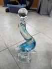 murano glass seal figurine Blue Color 14” Tall