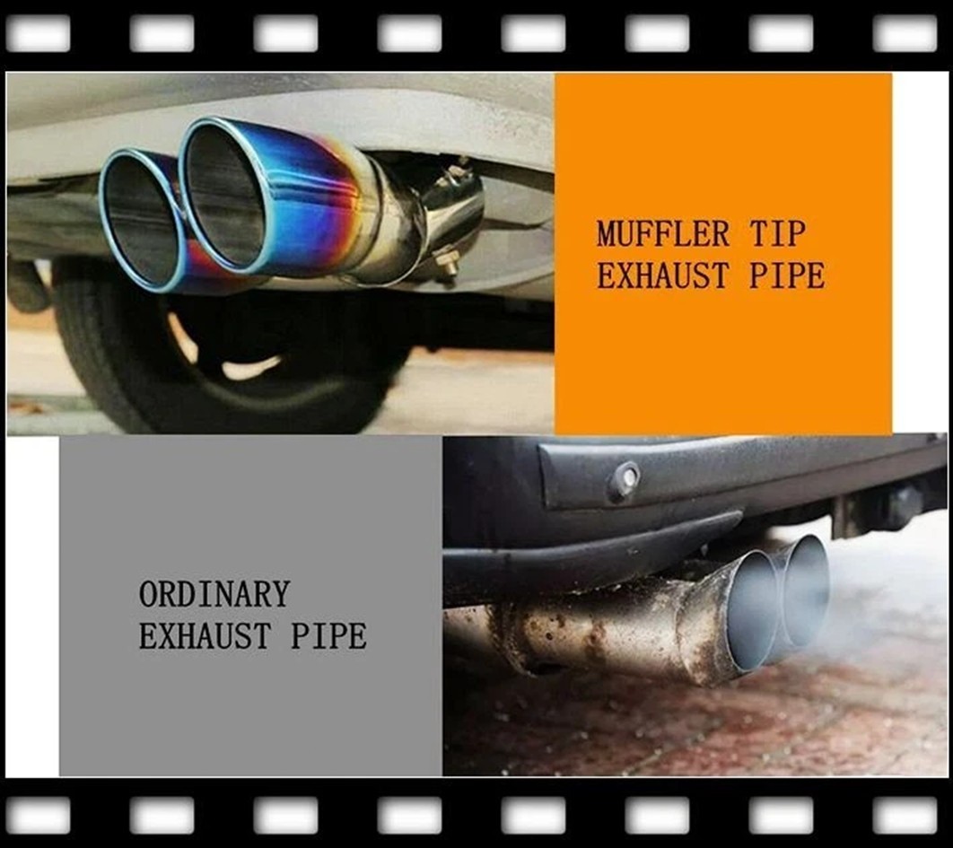 Ombre Blue Car Rear Exhaust Pipe Tail Muffler Tip Auto Accessories Replace Kit