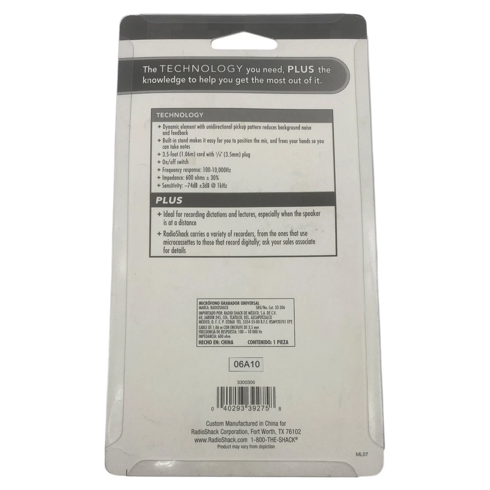 RadioShack Unidirectional Dynamic Universal Recorder Microphone NEW - Image 2 of 3