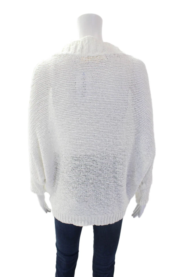 Cárdigan suéter blanco con botones manga 3/4 tejido de algodón para mujer Inhabit talla 1 Foto 3 de 4