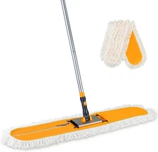 36" Commercial Industrial Cotton Mop Dust Floor Mop with Total 2 Mop Pads