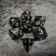Sage's Cantrips - Mica/Glitter Resin Polyhedral Dice Set | RPG Games DND