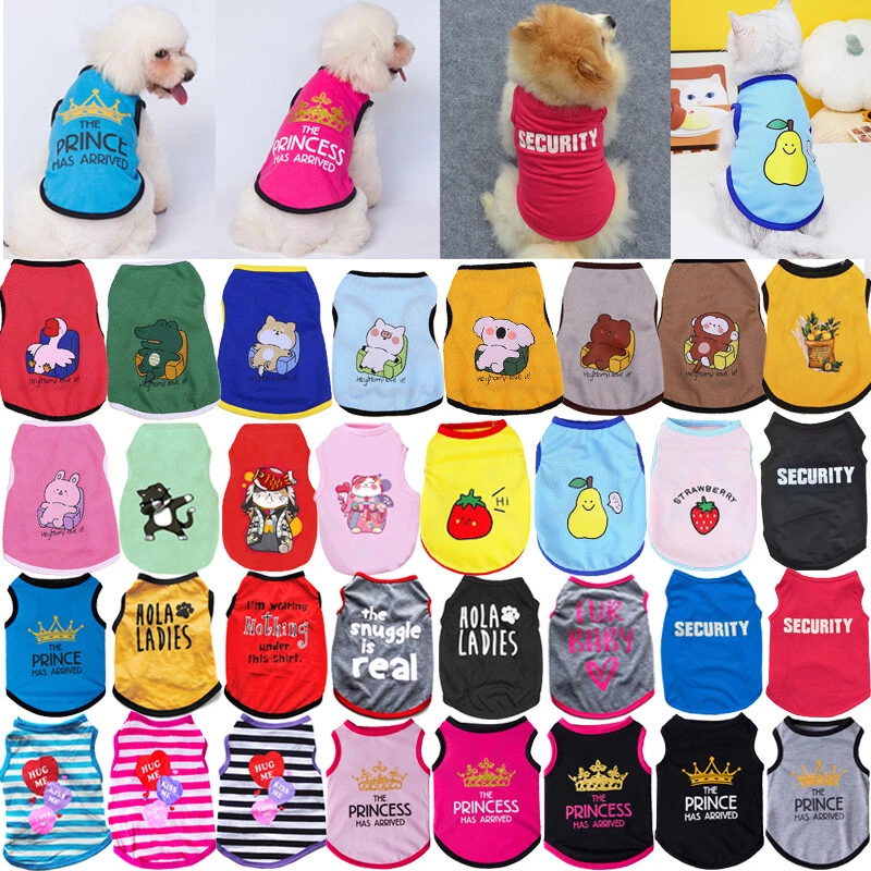 Small Dog T-Shirt Vest Pet Puppy Cat Summer Clothes Coat Top Outfit Costume - Image 3 of 4
