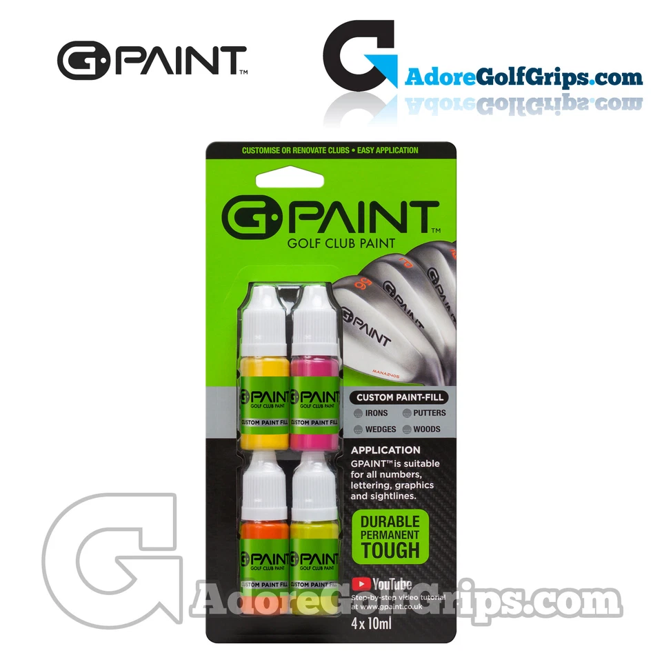 G-Paint Custom Golfschläger Farbe Füllset - Gelb / Pink / Orange / Limette (4er Pack)