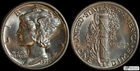 1935 Mercury Dime, Brilliant Uncirculated Condition, Full Split Bands, C7039
