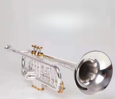 Hot sell professional Free shipping LT180S-37 silver color trumpet with case