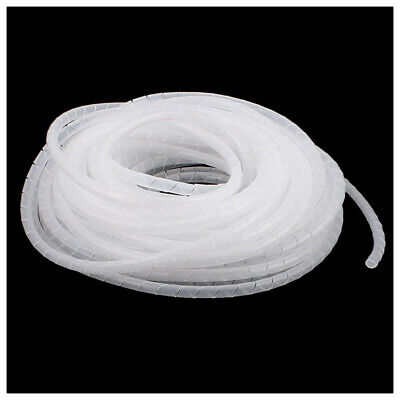 1m-10m Spiral Wrap 12mm White/Natural Flexible Cable Tidy Wire Management