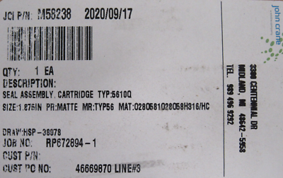 Guarnizione Meccanica John Crane Con Cartuccia 48MM B72912-0154