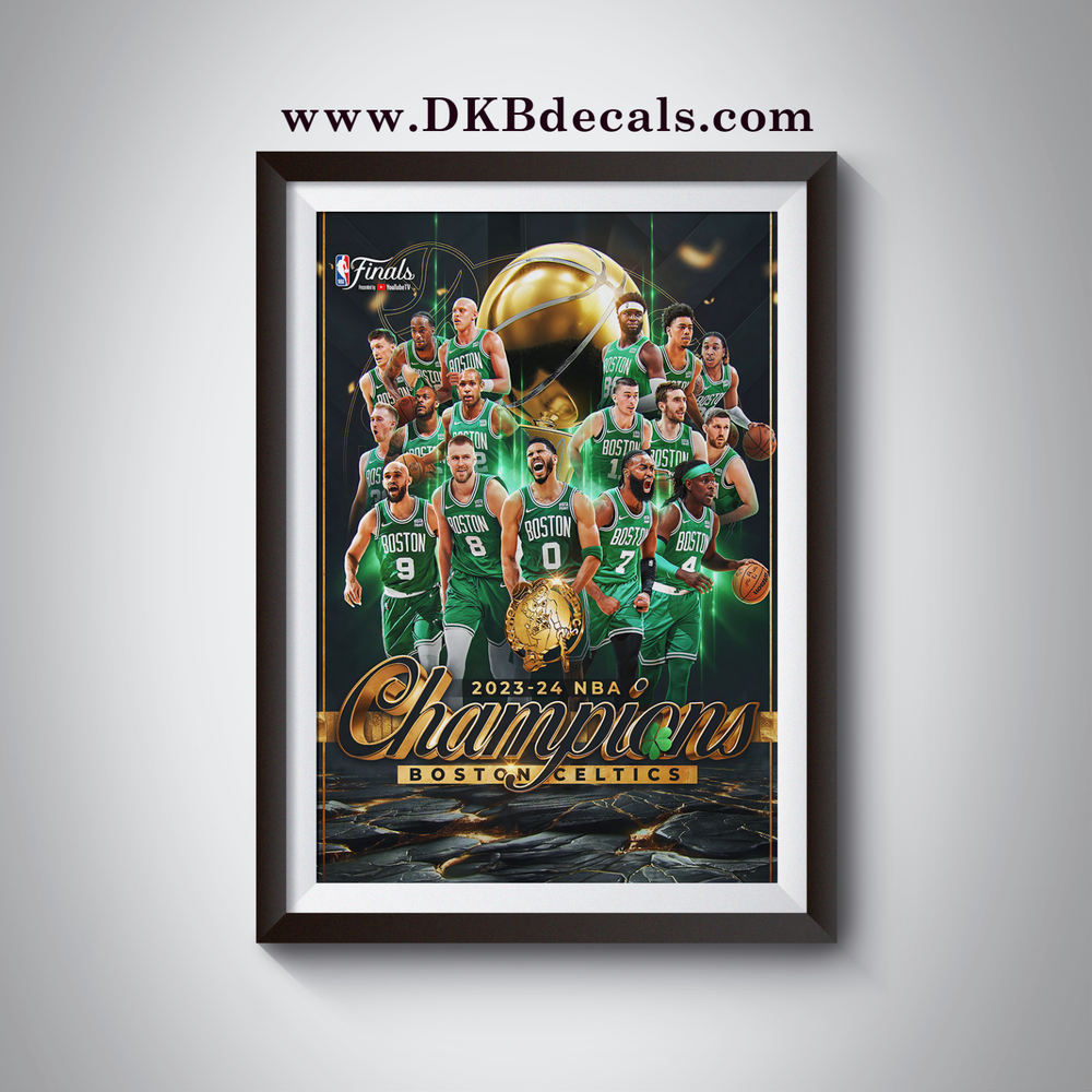NBA Finals 2024 Champions Boston Celtics Poster - Various Sizes up to 13