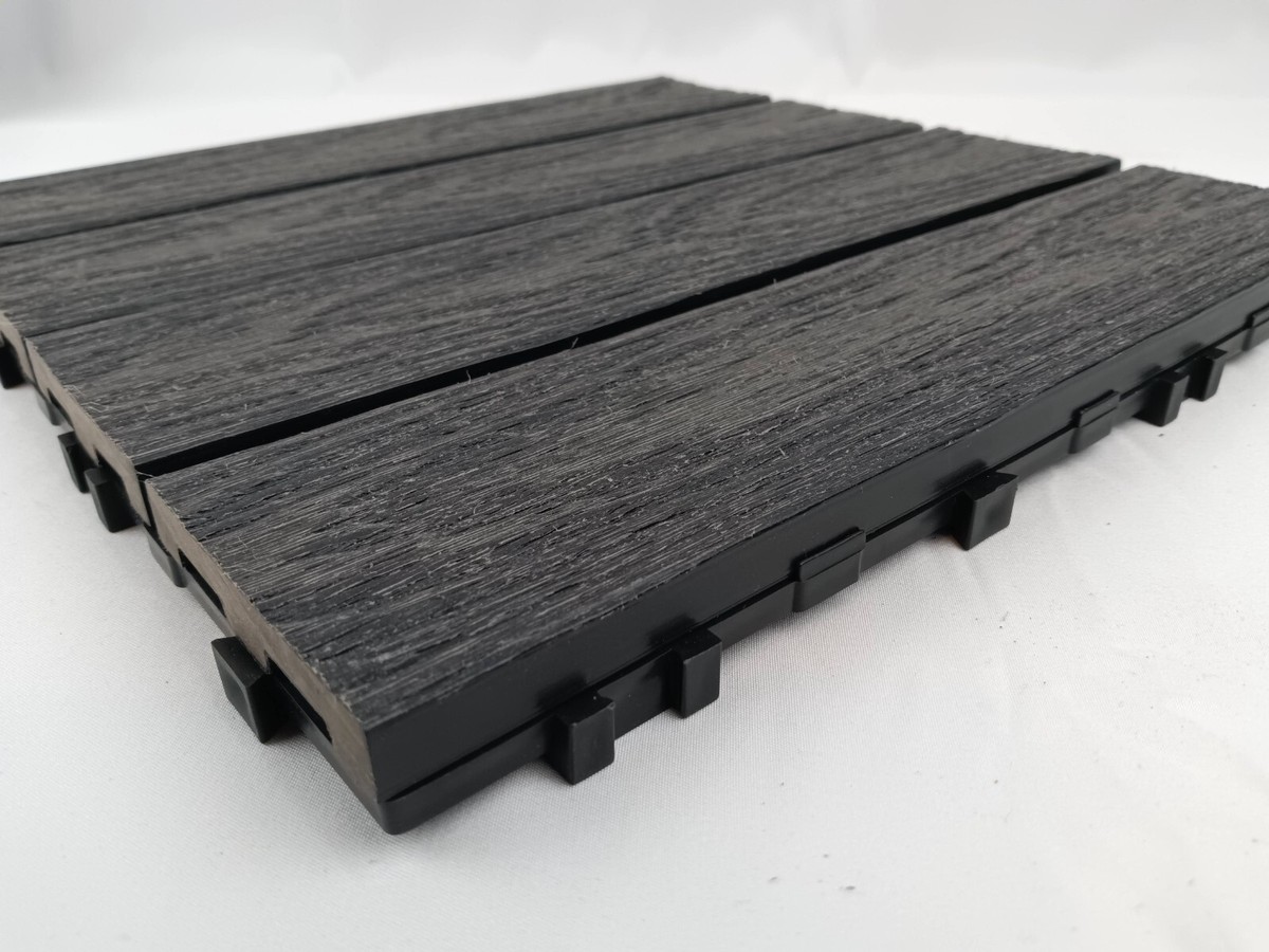 NewTechWood Composite Deck Tile 1' x 1' in Hawaian Charcoal (1-Sq