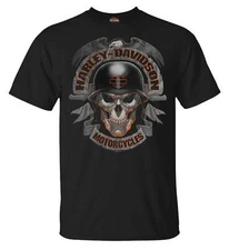 Harley-Davidson Men's Ghoulish Skull Short Sleeve Crew-Neck T-Shirt - Black