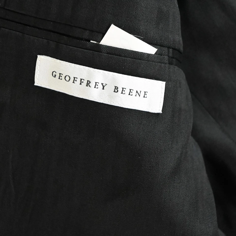 Geoffrey Beene 40S 32x30 Black Stripe 100% Wool Mens Coat Jacket Pants Suit - Image 4 of 4