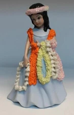 1982 Sandwich Isles Crafts Hawaiian Girl / Maiden Porcelain Bisque Figurine 6"