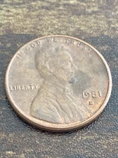 1981 D Penny Error Variety Lincoln Memorial D/D Filled “D” Actual Coin TK3987*