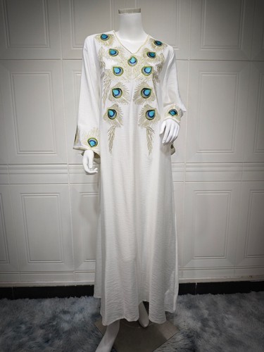 Dubai Mujeres Batas Largas Abaya Maxi Vestido Caftán Pavo Islámico Caftán Vestidos Nuevo - Imagen 15 de 27